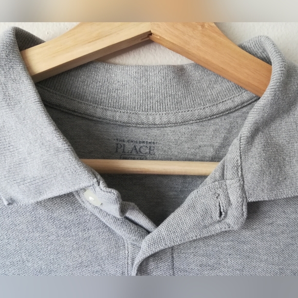 🌺💙 Bundle & Save The Children's Place Long Sleeve Pique Polo Gray Size XL - Picture 3 of 6